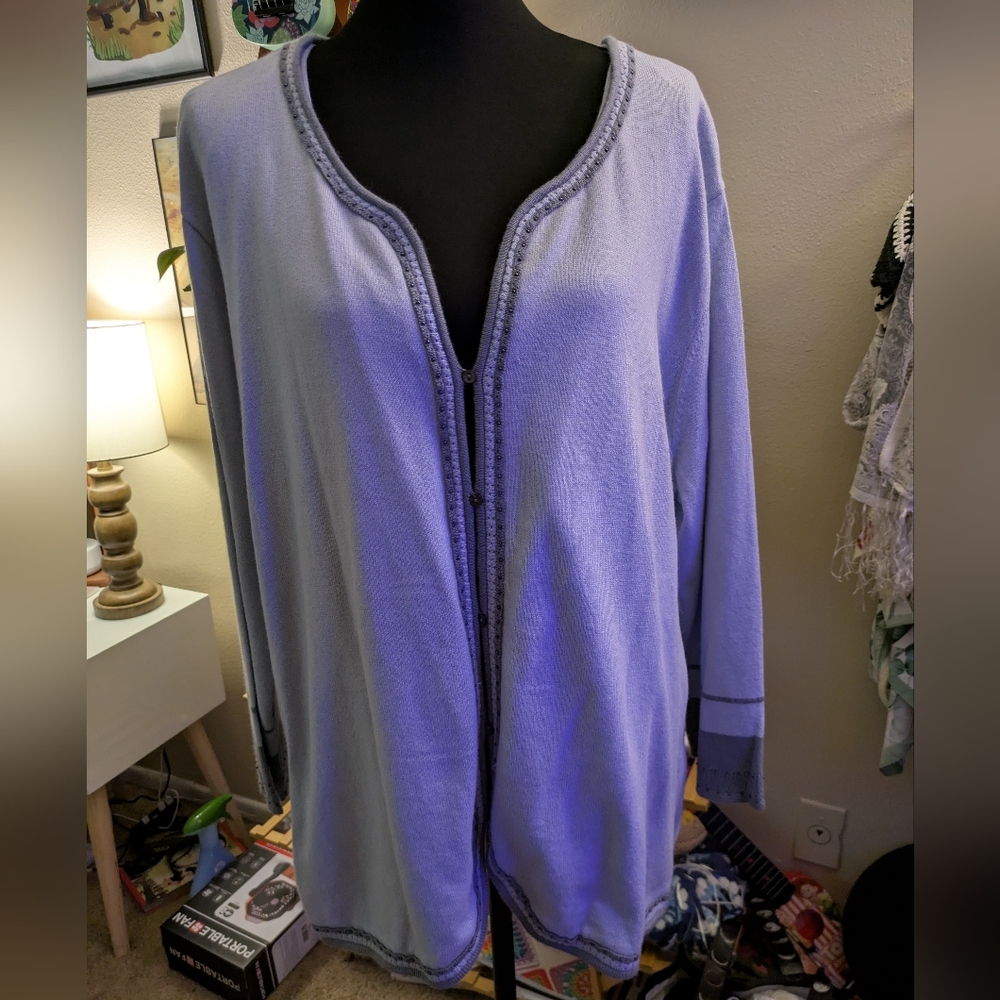 Sigrid Olsen Sport 3X Light Blue Sweater